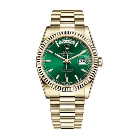 36mm rolex president green enamel dial|Rolex dial.